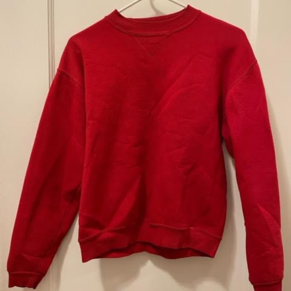 Unisex Small Red Pullover Sweatshirt